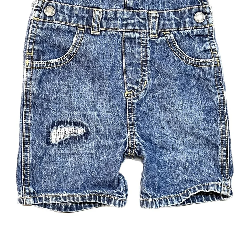 Carter’s Handsome Like Daddy Boys Distressed Patched  Overalls Size 18 Months